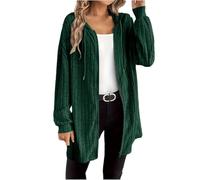 Zip Up Hoodie Women, Womens Cardigans Knitted Jacket Longline Hooded Sweatshirt Drawsting Long Coat Loose Jumper Ladies Winter Fall Warm Outwear Casual Sweater Dating Office Travel Trendy Workout