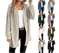 Zip Up Hoodie Women, Womens Cardigans Knitted Jacket Longline Hooded Sweatshirt Drawsting Long Coat Loose Jumper Ladies Winter Fall Warm Outwear Casual Sweater Dating Office Travel Trendy Workout