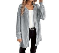 Zip Up Hoodie Women, Womens Cardigans Knitted Jacket Longline Hooded Sweatshirt Drawsting Long Coat Loose Jumper Ladies Winter Fall Warm Outwear Casual Sweater Dating Office Travel Trendy Workout