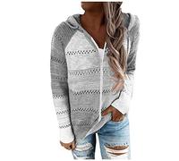 Zip Up Hoodies Cardigans for Women Ladies Girls UK Long Sleeve Plus Size Lightweight Casual Oversized Open Front Autumn Knit Chunky Hooded Outerwear Long Patchwork Jumpers Tops Grey Women Cardigan