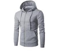 Zip Up Hoodies for Men UK Solid Color Sweatshirts Lightweight Hoodie Spring Autumn Jackets Long Sleeve Tops Casual Hooded Pullover with Pockets Drawstring Slim Fit Hoody for Sports Running Gray