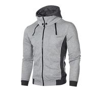 Zip Up Hoodies for Men UK Winter Fleece Hooded Sweatshirt Warm Trucker Hoodies Solid Color Coat Fashion Outerwear Plush Hoody Casual Loose Coats Sportwear Activewear Gray