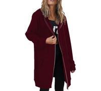 Zip Up Hoodies For Women Uk Oversized Longline Fleece Hoodie Women Jacket Lightweight Long Sleeve Hooded Sweatshirts Fall Winter Zipper Hooded Jackets Casual Loose Cardigan Coat With Pockets