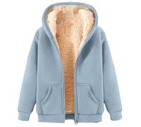 Zip Up Hoodies For Women Uk Plain Warm Fleece Cosy Transition Coat Fur Coat Causal Windproof Long Sleeve Autumn Winter Jacket Hooded Top Soft Fuzzy Sweatshirt Parka Outerwear Loungewear With Pockets