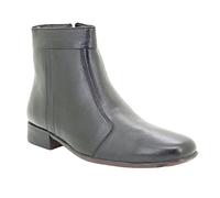 Zip Up Pleated Ankle Boot - Black - Black - size UK Mens Size 7