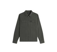 Zip-up twill overshirt Fred Perry Green S