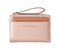 Zip Wallet for Women, Compact Coin Purse Card Slots, Stylish Short Purse Lanyard, Large Capacity for Teenagers and Adults, pink, 12,5 x 9 x 2,5 cm, See description