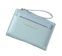 Zip Wallet for Women, Short Purse with Zip, Short Wallet with Lanyard, Lightweight Purse with Large Capacity and Neck Strap, Multifunctional for Underwear, blue, see description, See description