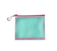Zip Wallets 4Pcs Mesh Makeup Bags Double Zipper Clear Cosmetic Pouch Travel Toiletry Organizer Set(Green,S(14x13cm))
