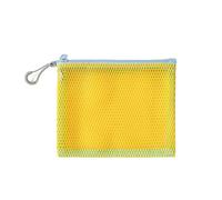Zip Wallets 4Pcs Mesh Makeup Bags Double Zipper Clear Cosmetic Pouch Travel Toiletry Organizer Set(Yellow,S(14x13cm))