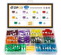 ZIPCCI 120 Pcs Standard Car Fuse, Fuses Assortment kit(1A/2A/3A/5A/10A/15A/20A/25A/30A/35A/40AMP) Automotive Blade Fuse for RV, Truck, Marine, Auto Accessories
