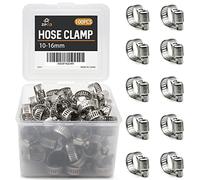 ZIPCCI Hose Clamp, 100 Pack Stainless Steel Hose Clamps Worm Gear Fuel Line Pipe Clamps, 10-16mm (1/2 inch)