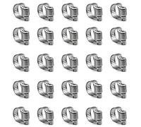 ZIPCCI Hose Clamp, 25 Pack Stainless Steel Worm Gear Fuel line Hose Clamps, 10-16mm (3/8-5/8 inch)