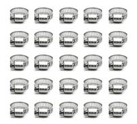 ZIPCCI Hose Clamp, 25 Pack Stainless Steel Worm Gear Fuel line Hose Clamps, 13-19mm (1/2-3/4 inch)