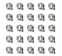ZIPCCI Hose Clamp, 25 Pack Stainless Steel Worm Gear Fuel line Hose Clamps, 6-12mm (1/4-1/2 inch)