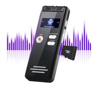 ZIPCIDE Digital Voice Activated Recorder - 3072Kpbs HD Dual MIC Dictaphone with Noise Reduction, 4200 Hours Audio Recording for Interviews/Classes/Meetings (32GB)