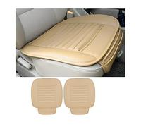 zipelo 2 Pack Car Seat Covers for Front Seats, Breathable Leather Cushion Protector, Anti-Slip Driver Seat Padded with Storage Pockets, Universal Auto Interior Decoration for Most Vehicles (Beige)