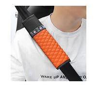 zipelo 2 Pcs Auto Seat Belt Cover, Breathable Leather Shoulder Pads Protect Your Neck, Harness Pads Strap for a More Comfortable Driving, Car Accessories Compatible with Adults Kids (Orange)