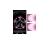Zipelo 20PCS Reflective Car Wheel Decorative Stripe Stickers, Anti Scratch Vehicle Night Safety Warning Tape Decal, Automotive Exterior Tire Rims Sticker Accessories, Universal Fit (Pink)
