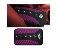 zipelo Bling Car Center Console Cover, Crystal Rhinestone Crown Auto Armrest Box Protector Cushion Pad, Comfortable Diamond Vehicle Arm Rest Seat Mat Decor Accessories, Universal Fit (Purple)