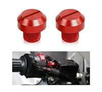 zipelo - Motorcycle Mirror Screw, 2 x Engine Rearview Mirror Caps, Motorcycle Decorative Accessories, Aluminum Alloy Screws (Right+Left/Red)