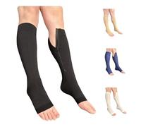 Ziperior Open Toe Inside Leg Calf Zipper 30-40 mmHg Grade 3 Compression Socks (Black, Large-X-Large)