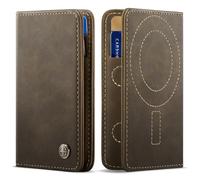 ZipFoldy Slim PU Leather RFID Wallet for Men and Women, Retro Brown, Minimalist