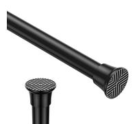 Zipglo 1 x Curtain Rail No Drilling 76-165 cm Shower Curtain Rail Telescopic Curtain Rail Clothes Rail Tension Rod Adjustable for Bathroom, Window, Kitchen, Cupboard, Black