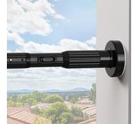 ZipGlo Black Shower Curtain Pole 100-302cm No Drilling Extra Long Tension Rods Extendable Curtain Poles For Clothes Tension Curtain Rod For Curtains,Windows，Bathroom，1pcs