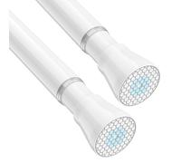 Zipglo Shower Curtain Pole 2pcs Extendable Pole 75-162 Cm, White Tension Rod for Curtains Shower Rods Extendable No Drill Spring Curtain Rod for Kitchen, Bathroom