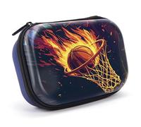 ZIPIT 3D Pencil Box for Boys | Lenticular Pencil Case for School | Large Capacity Pencil Pouch (Basketball)