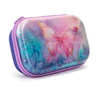 ZIPIT 3D Pencil Case for Girls, Lenticular Pencil Box for School, Large Capacity Stationery Organizer Box, Butterflies