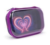 ZIPIT Clear Top Pencil Case for Kids, Durable Pencil Box for School, Large Capacity Stationery Organizer Box, Heart