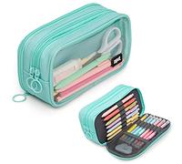ZIPIT Half & Half Pencil Case | Large Capacity Pencil Pouch | Pencil Bag for School, College and Office (Mint)