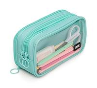 ZIPIT Half & Half Pencil Case | Large Capacity Pencil Pouch | Pencil Bag for School, College and Office (Mint)