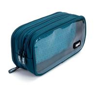 ZIPIT Half & Half Pencil Case | Large Capacity Pencil Pouch | Pencil Bag for School, College and Office (Teal)