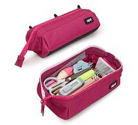 ZIPIT Lenny Pencil Case for Girls | Large Capacity Pencil Pouch | Pencil Bag for School, College and Office (Pink)