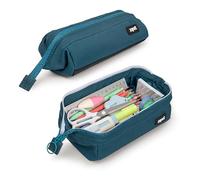 ZIPIT Lenny Pencil Case | Large Capacity Pencil Pouch | Pencil Bag for School, College and Office (Teal)