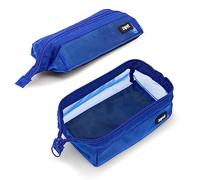 ZIPIT Mesh Pencil Case | Large Capacity Pencil Pouch | Pencil Bag for School, College and Office (Blue)