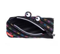 ZIPIT Monster Pencil Case for Kids | Pencil Pouch for School, College and Office | Pencil Bag for Boys & Girls (Black & Rainbow)
