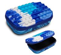ZIPIT POP Pencil Box for Boys | Fidget Toy | Silicon Sensory Push It Case | Large Capacity Pencil Case (Blue)