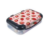 ZIPIT Recycled Plastic Pencil Box for Girls, Large Capacity Pencil Case for School, Durable Stationery Organizer Box, Strawberries