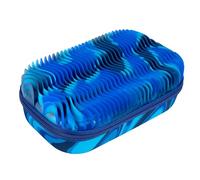ZIPIT Wavy Pencil Box for Boys | Fidget Toy | Silicon Sensory Case | Large Capacity Pencil Case (Blue)