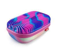 ZIPIT Wavy Pencil Box for Girls | Fidget Box | Silicon Sensory Case | Large Capacity Pencil Case (Pink)