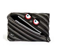 ZIPIT Wildlings Pencil Case for Kids | Big Pencil Pouch for School, College and Office | Pencil Bag for Boys & Girls (Black)