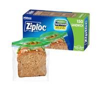 Ziploc 71135 Sandwich Bags, Pack of 150, 6.5 x 5.875-Inch (16.5 cm x 14.9 cm), Clear