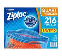Ziploc Double Zipper Heavy Duty Quart Freezer Bags (216 Bags)