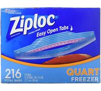 Ziploc Double Zipper Quart Freezer Bags, 216 Count by Ziploc