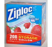 Ziploc Double Zipper Storage Bags - Gallon, 52 Count