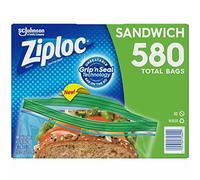 Ziploc Easy Open Tabs Sandwich Bags 580, 145 Count (Pack of 4)